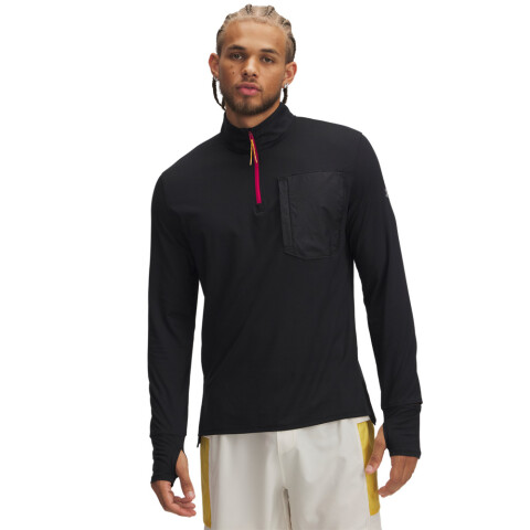 UA TRAIL RUN QUARTER ZIP-BLK BLK-002