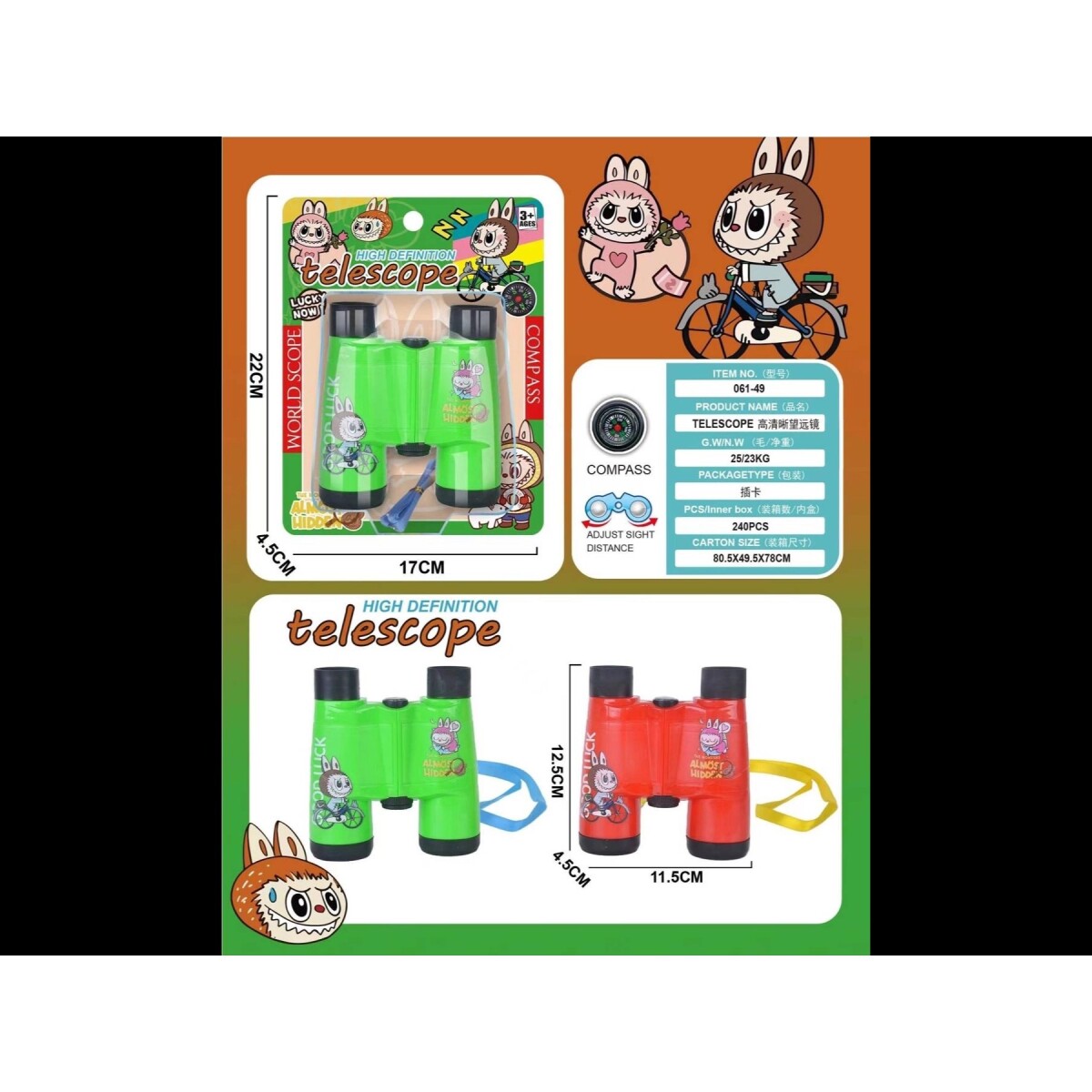 Binoculares Infantiles Labubu Aventura 061-49 