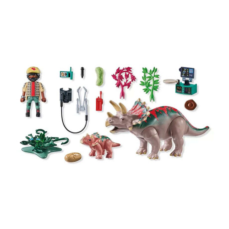 Explorador De Dinosaurios Triceratops Playmobil 29 Piezas