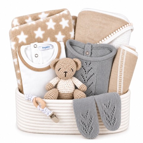 Canasta Nacimiento Algodón Montessori – Premium gris