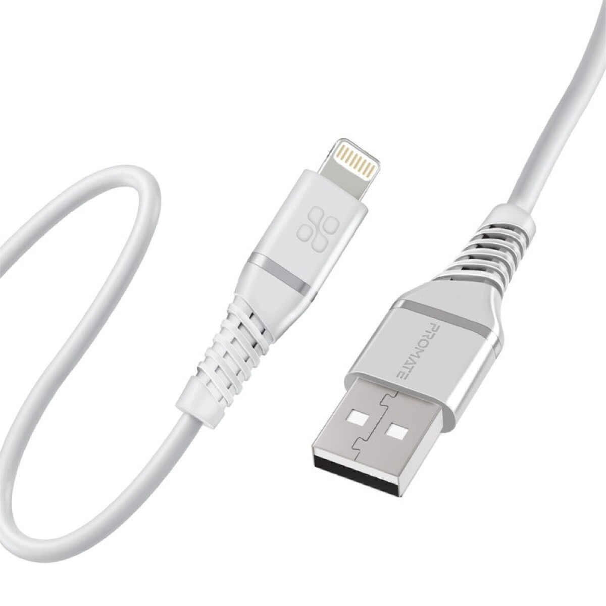 PROMATE POWERLINE-AI120.WHITE CABLE USB A LIGHTNING 1.2M MFI - Promate Powerline-ai120.white Cable Usb A Lightning 1.2m Mfi 