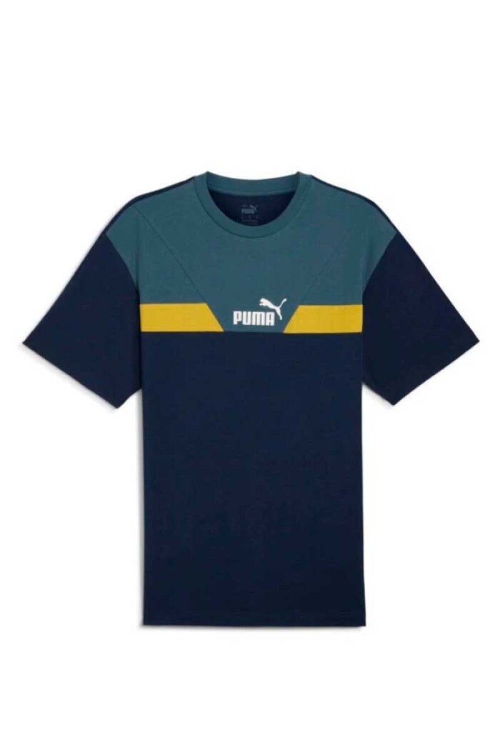 REMERA HOMBRE PUMA POWER COLORBLOCK TEE Petroleo