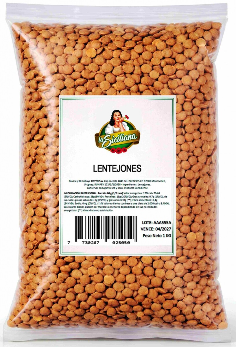 LENTEJON LA SICILIANA PAQ. 1K 