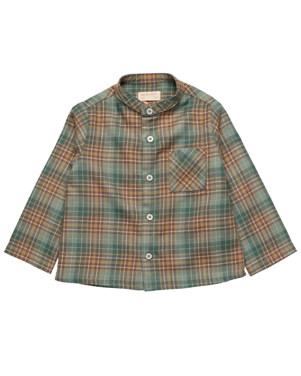 Camisa mao estampado tartan 