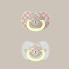 CHS+0BRILLA Set X2 Chupetes Sx Pro Fisiologicos 0 A 6 Meses Brilla En La Oscuridad Suavinex Osito Rosa