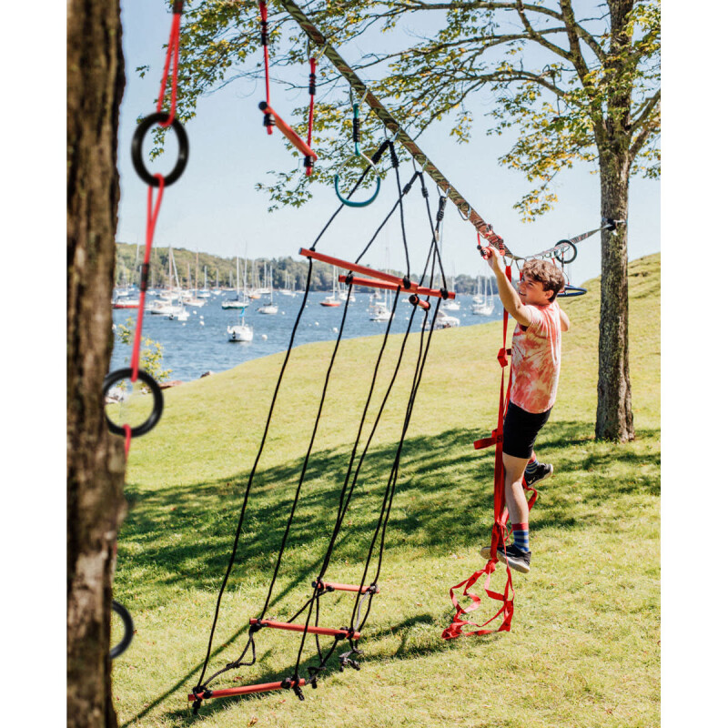 Ninja Line Cuerda de lujo Slackers 15 m con 9 obstáculos colgantes Ninja Line Cuerda de lujo Slackers 15 m con 9 obstáculos colgantes