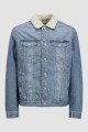 Chaqueta Jean Denim Con Borreguillo Blue Denim