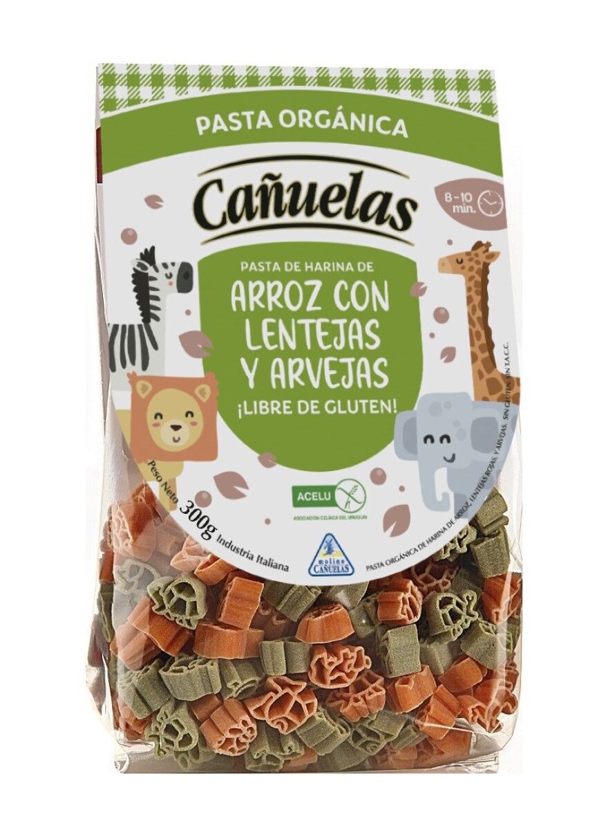 Pasta organica sin gluten lentejas, arvejas y arroz Cañuelas 