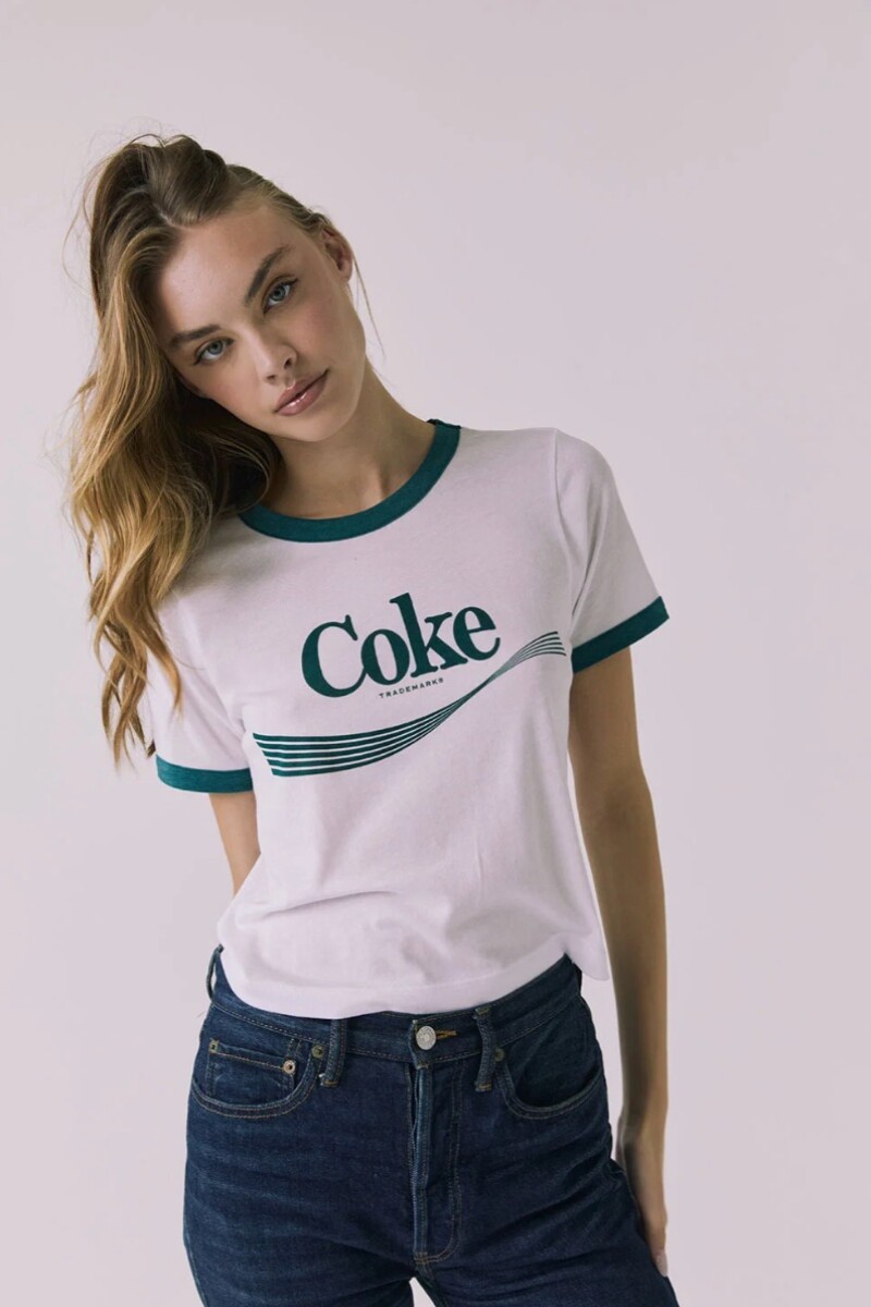 REMERA DE MANGA CORTA COKE Blanco