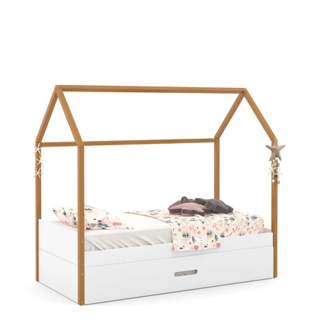 CAMA MARINERA CASITA 1 PLAZA MDF-Y-MADERA BLANCO TUTTO
