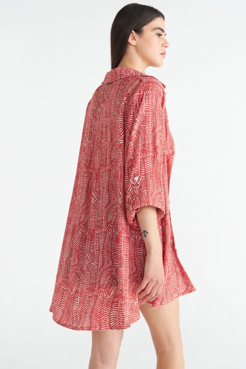 Camisa Andino Estampa Rojo