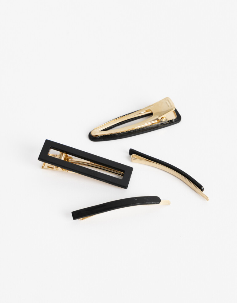 Horquillas Set Acrilico Set De Hebillas - Plateado