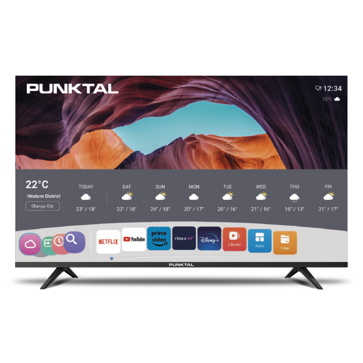 PANTALLA 32" SMART PUNKTAL PK-32WOS NETFLIX YOUTUBE WIFI - NEGRO 