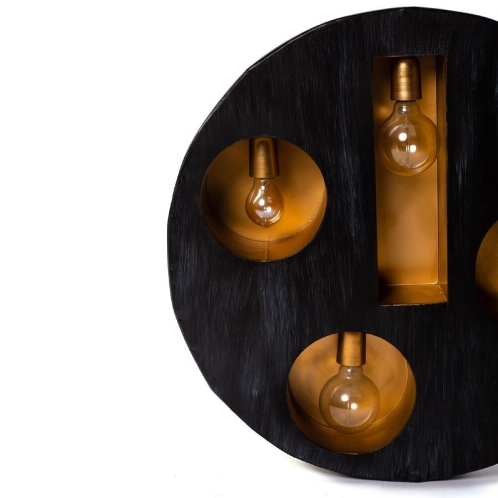 Lámpara de pared en chapa simil madera-8158 Lámpara de pared en chapa simil madera 8158