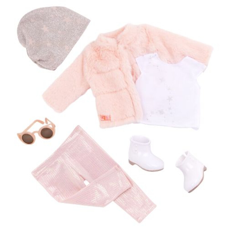 SET DELUXE - SACO DE PIEL ROSA Y ACC Set Deluxe - Saco De Piel Rosa Y Acc
