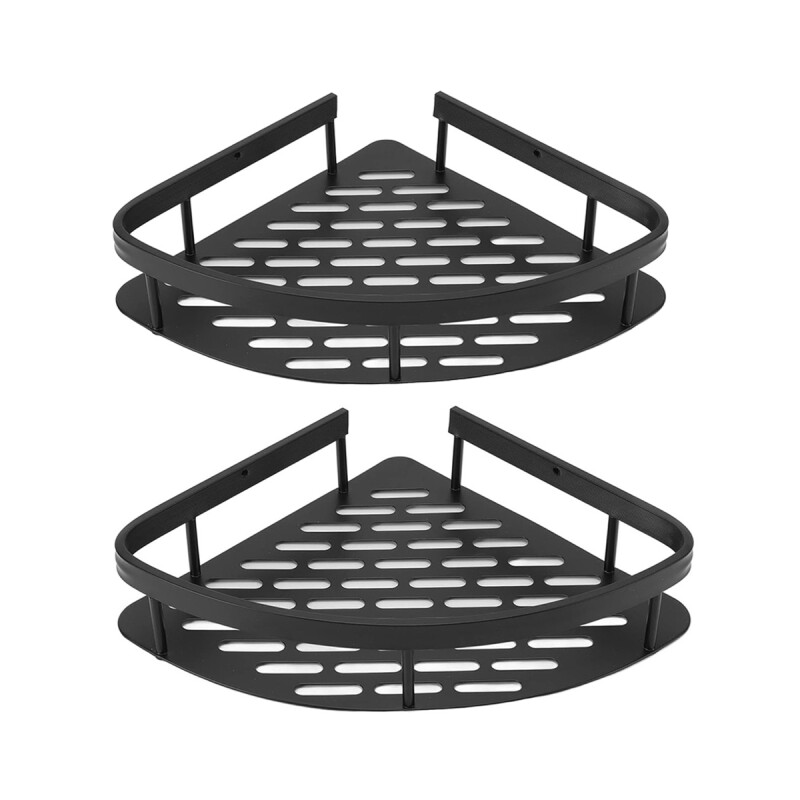 Set x2 Estante esquinero de metal NEGRO