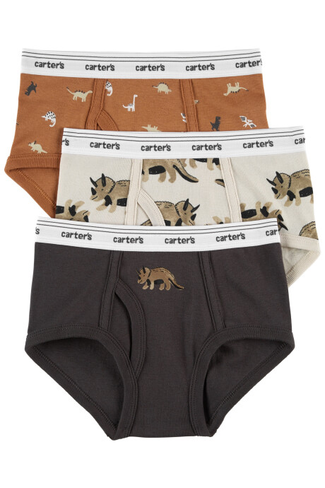 Pack tres calzoncillos slip de algodón diseño dinos Pack tres calzoncillos slip de algodón diseño dinos