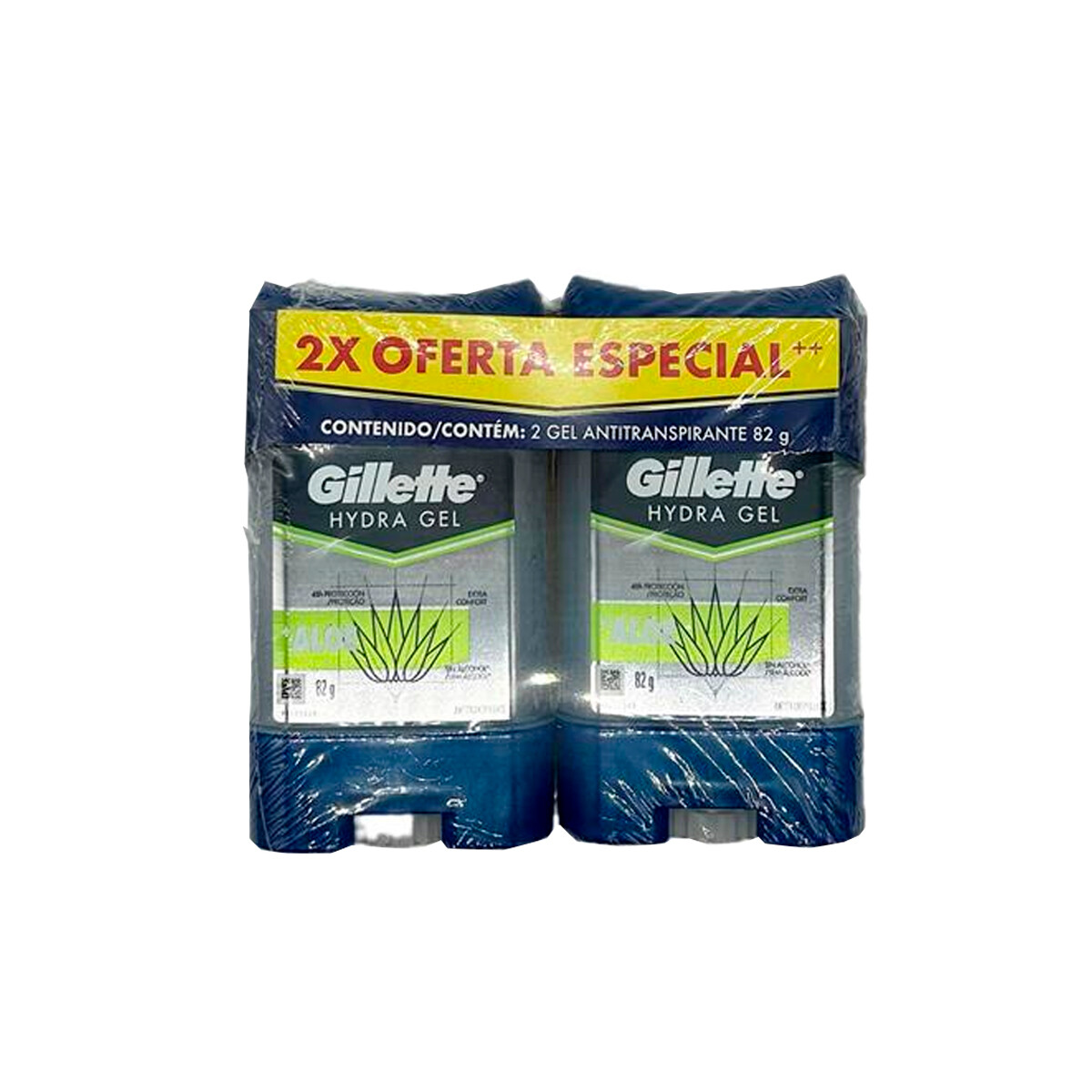 DESODORANTE BARRA GILLETTE PACK X 2 HYDRA GEL ALOE 82GRS 
