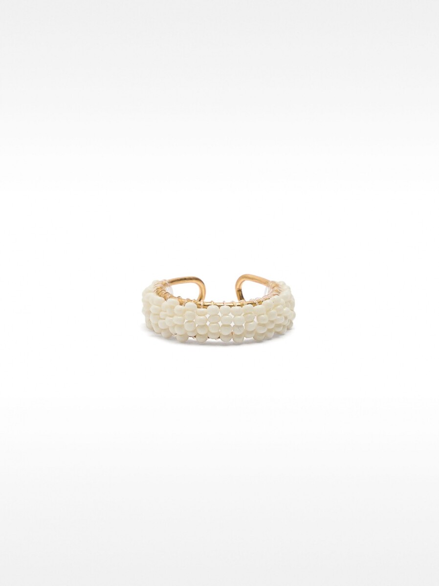 Anillo Con Abalorios - blanco 