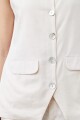 Chaleco con botones de nacar beige melange