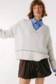 Sweater Saela Blanco/Chocolate