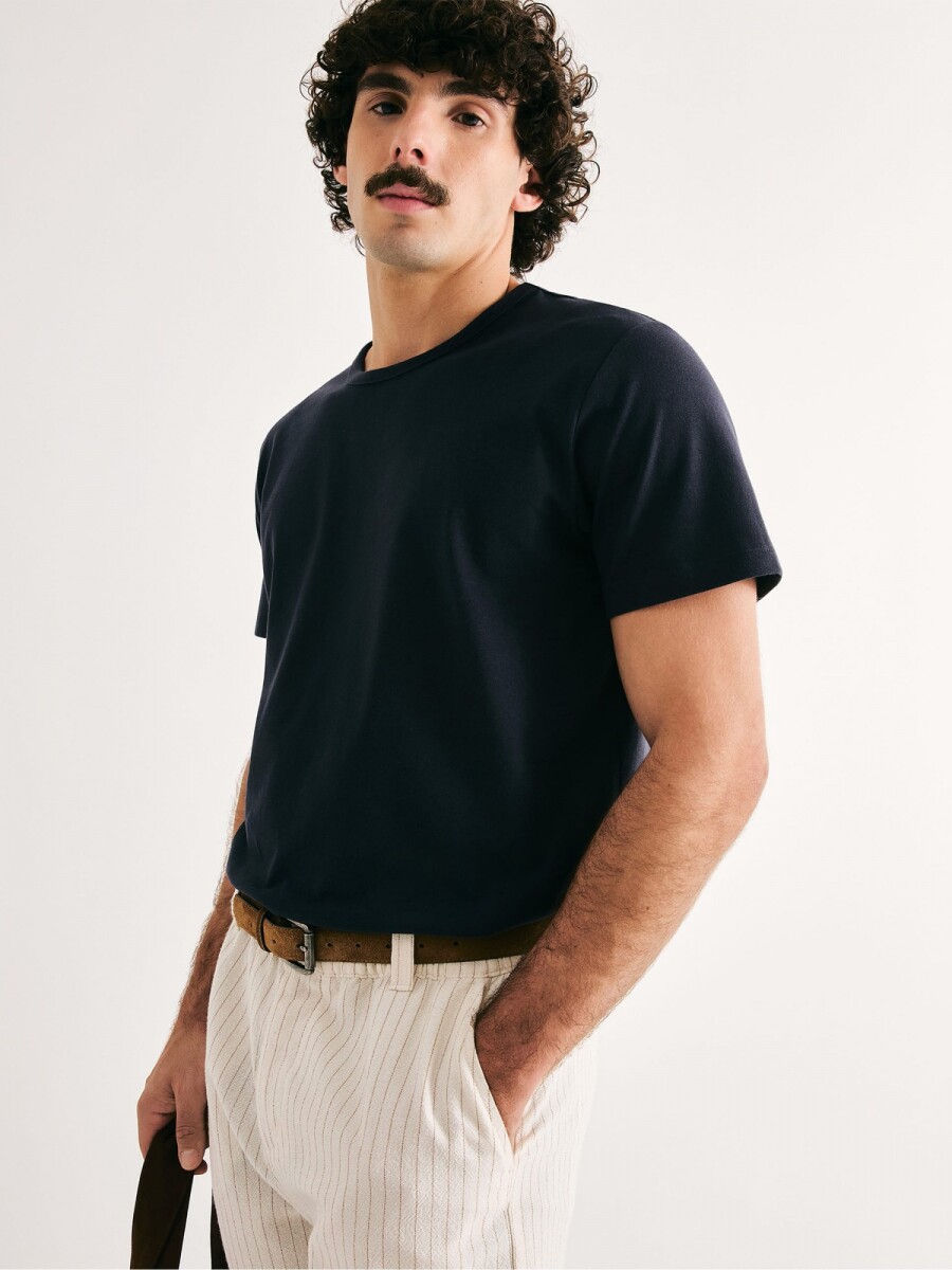 CAMISETAS MANGA CORTA SLIM - AZUL OSCURO 