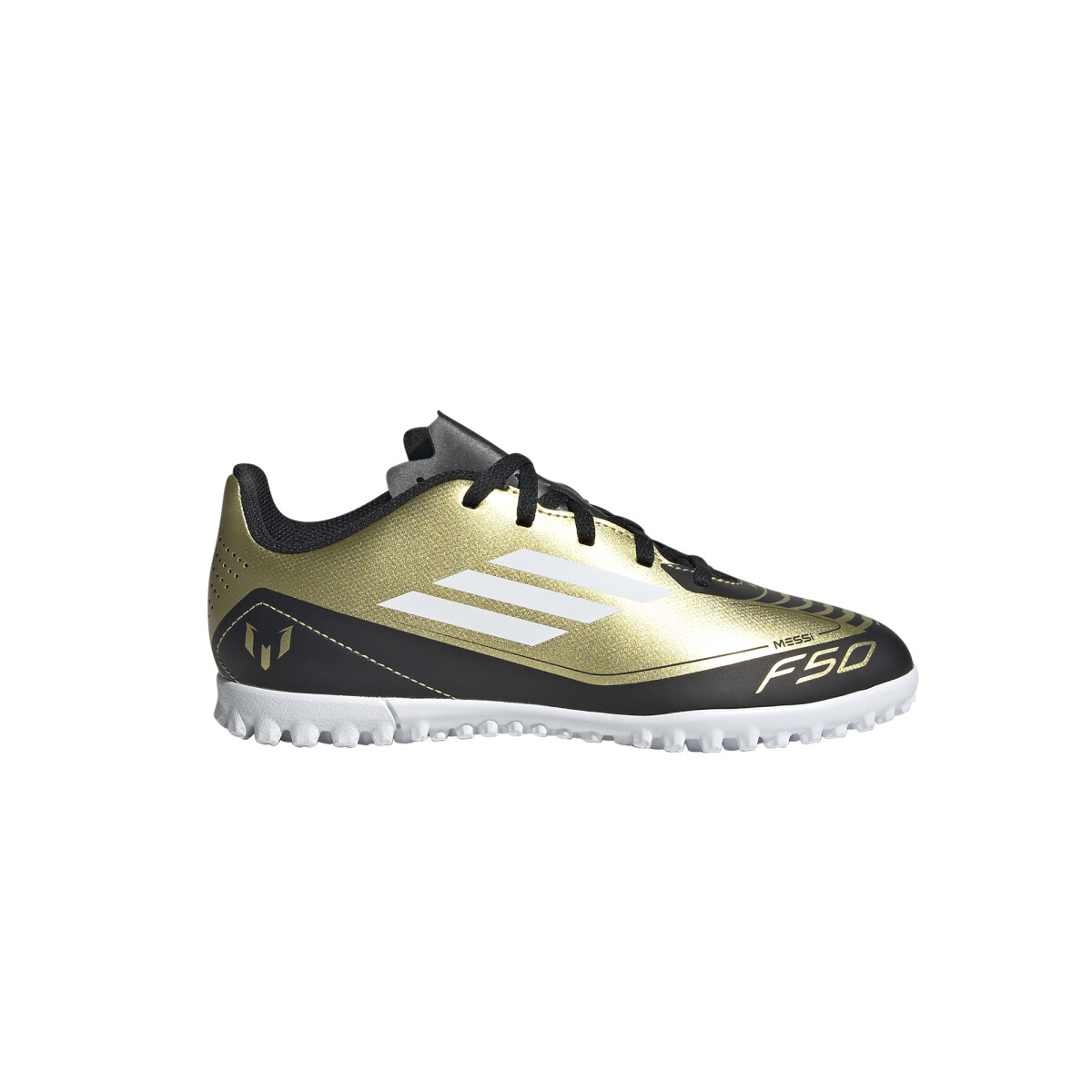 adidas F50 CLUB TF J MESSI - Gold Metallic / Cloud White / Core Black 