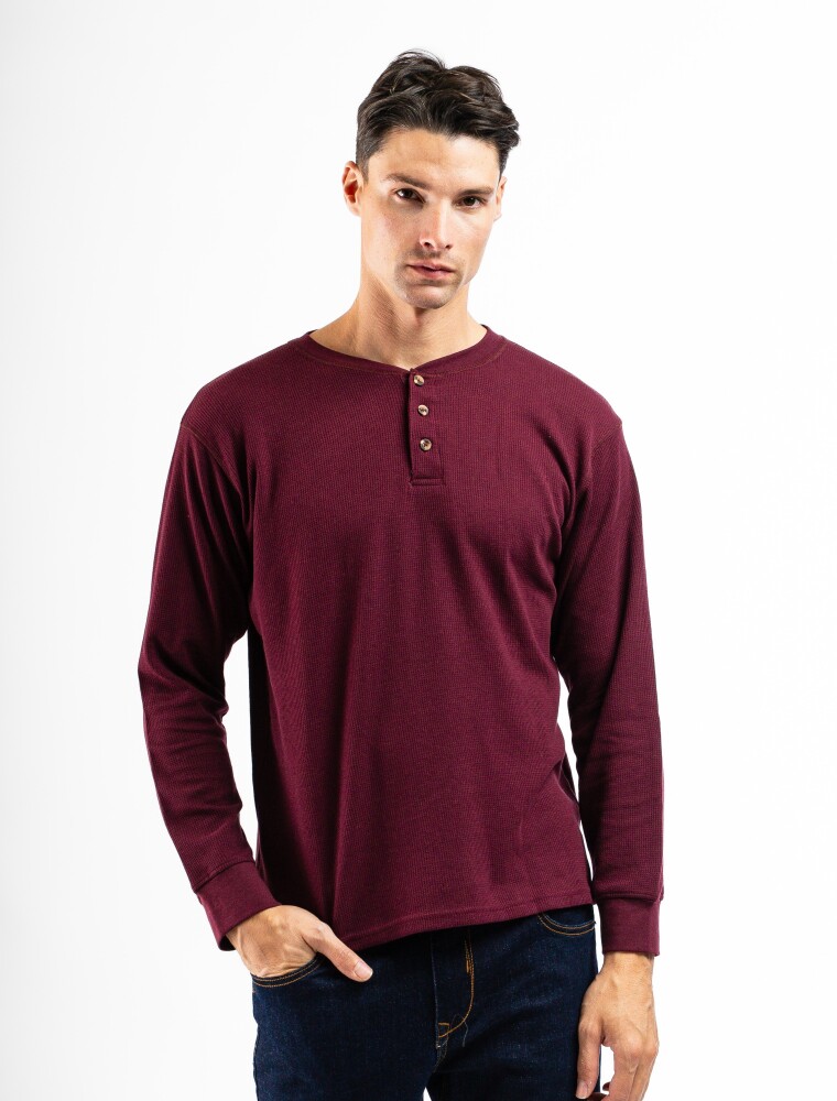 Remera Termal C/Botones Bordo
