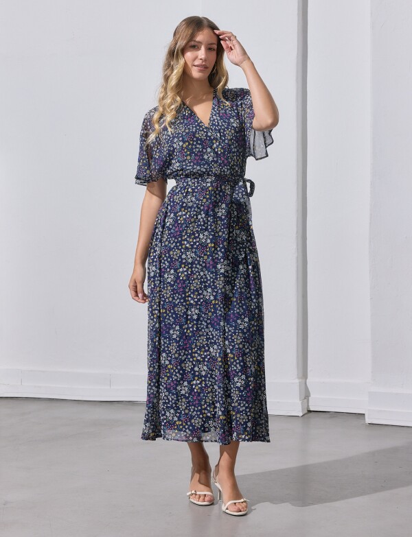 Vestido Maxi Flores AZUL/MULTI