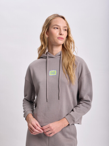 Canguro estampado efecto lavado Gris Oscuro
