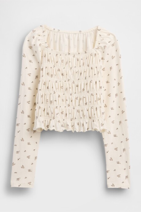 Top Smocked Niña Ivory Frost Floral