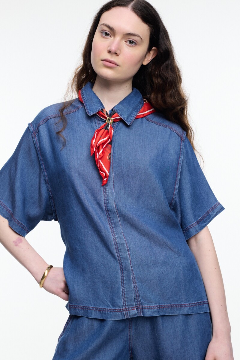 CAMISA MC LYOCELL Azu