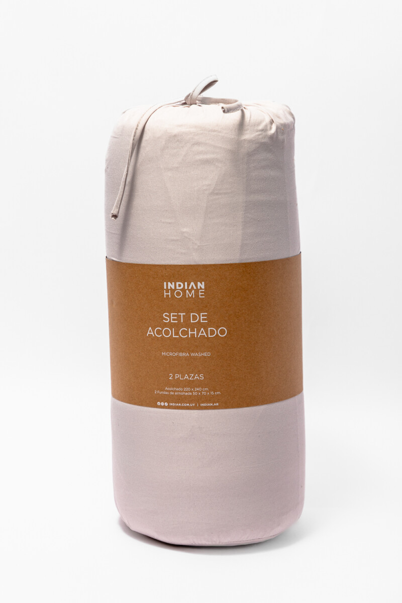 Acolchado 2 Plazas Microfibra Washed - Gris 