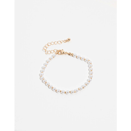 Pulsera Con Perlas Dorado