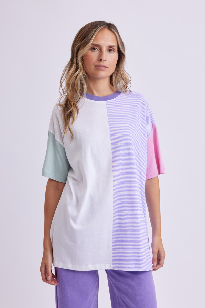 Remera manga corta oversize Estampa Bloques