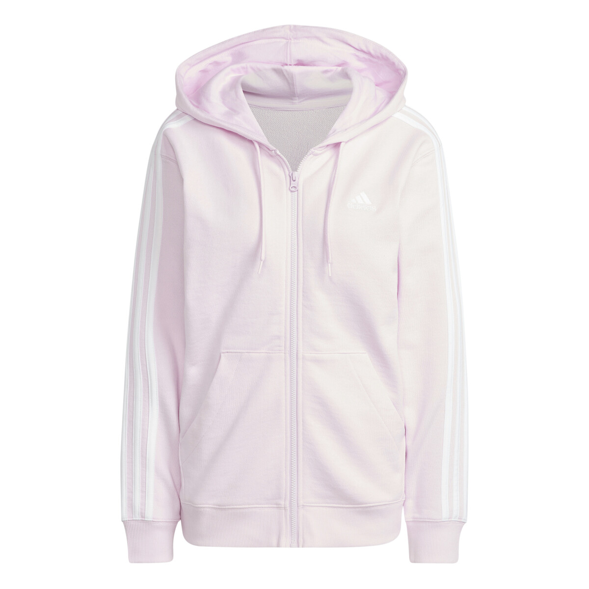 Campera de Mujer Adidas c/Capucha Essentials - Rosa - Blanco 