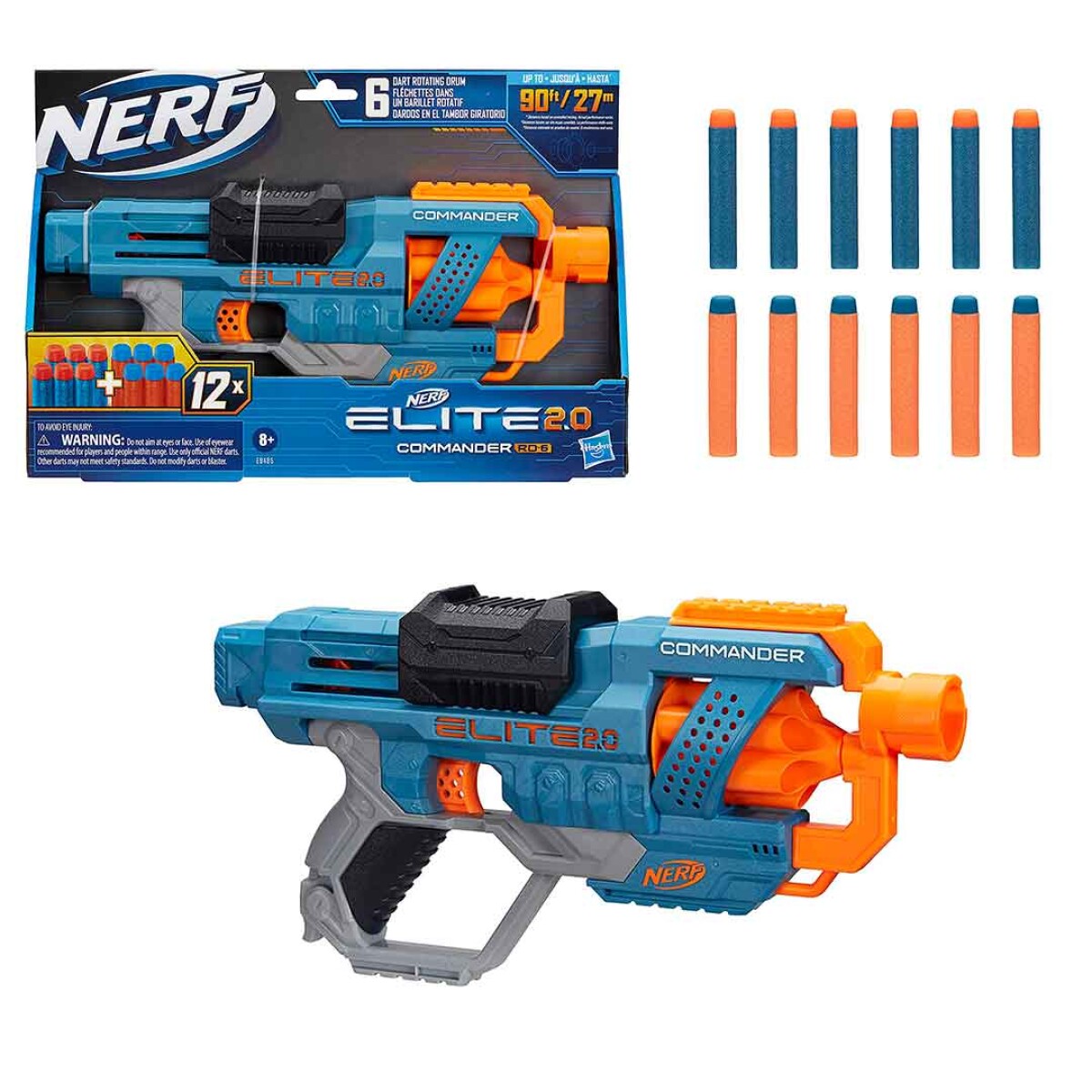 Pistola Blaster Nerf Elite 2.0 Commander 12 Dardos - 001 
