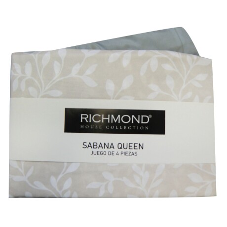 Juego de Sábanas Richmond 1 plaza Hojas Grises