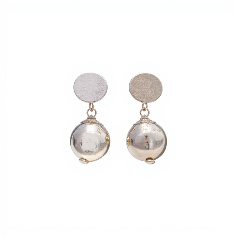 Caravanas Aro Colgante Bolita - Plata 925 - CA4231 sinpiedra