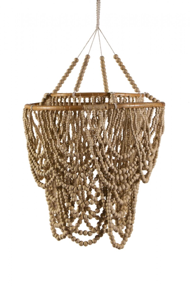 ILUMINACION LAMPARA COLGANTE ROBIN EN MADERA TEKA DIAM. 60CM 401183