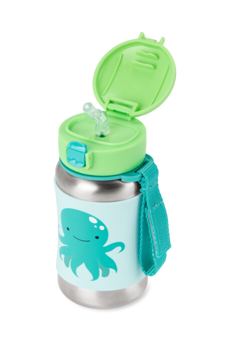 Botella de acero inoxidable con sorbito, diseño pulpo Botella de acero inoxidable con sorbito, diseño pulpo