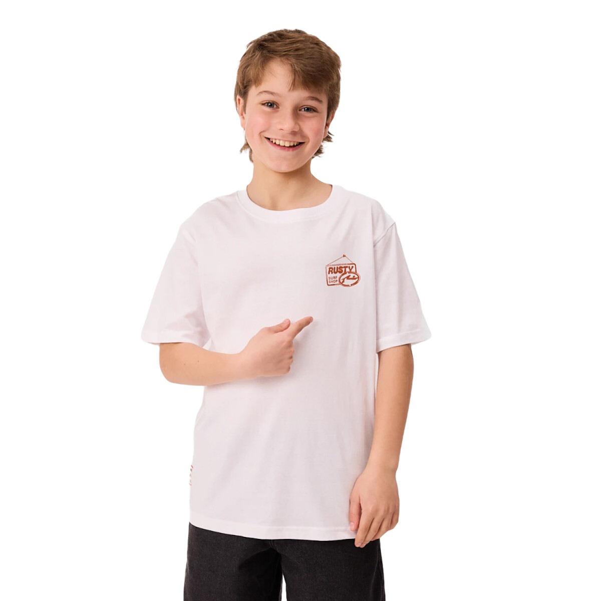 Remera Rusty de niño Surfside - Blanco 