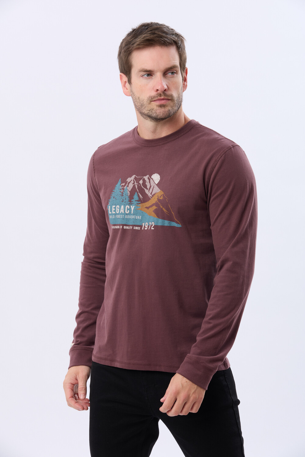 REMERA ESTAMPADA DE ALGODÓN BORDO