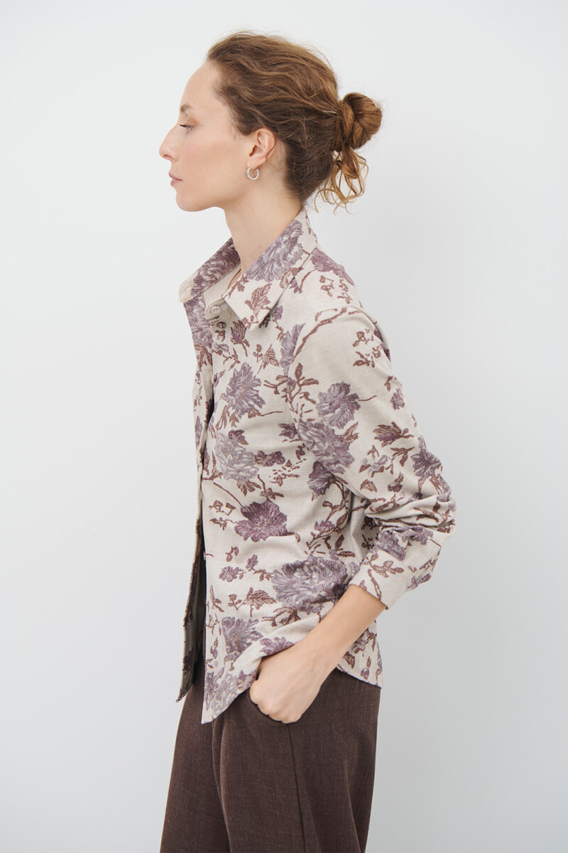 CAMISA SUEDE FLOR BEIGE