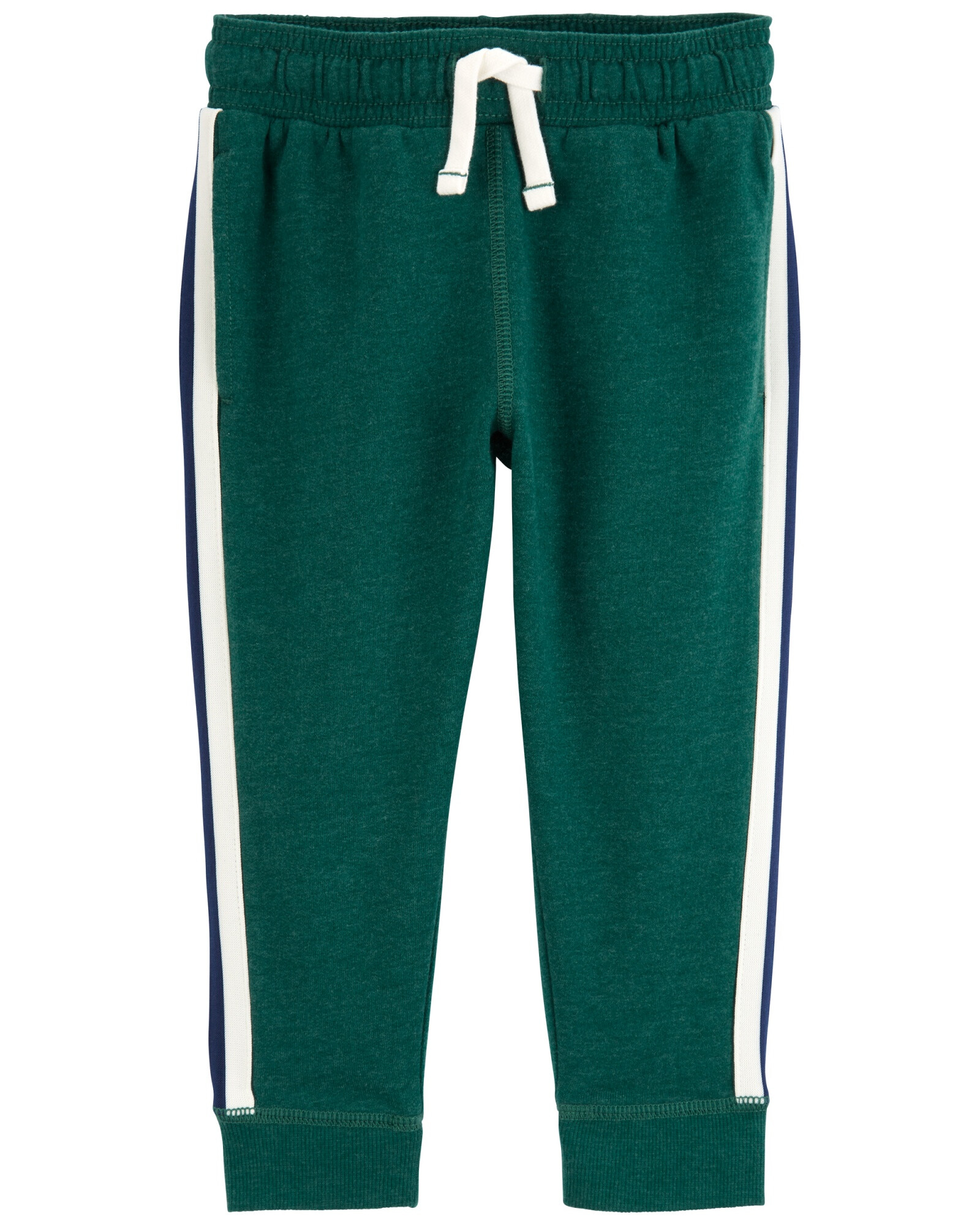 Pantalón de algodón, con franja lateral, verde Pantalón de algodón, con franja lateral, verde