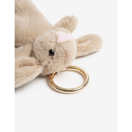 Llavero Y Bag Charm Peluche Conejo Gris Claro