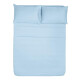 Juego De Sabanas Lisas Calidad Full Algodon Y Microfibra Celeste