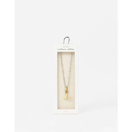 Cadena De Acero Inicial Letra ''l'' Combinacion Bicolor