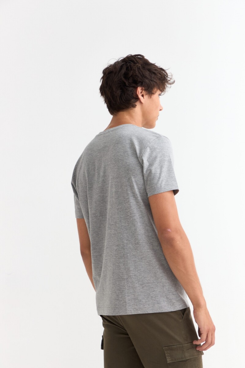Remera básica manga corta GRIS MELANGE