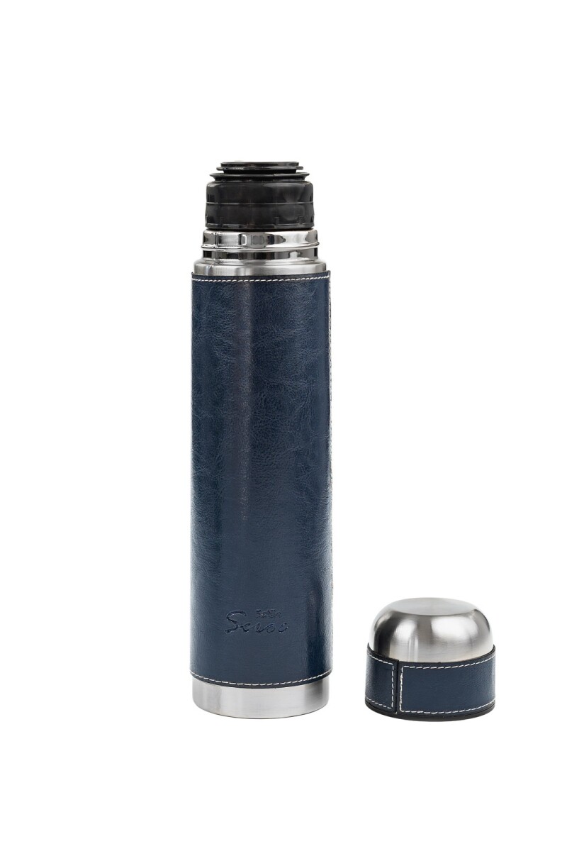 Termo de acero forrado Azul
